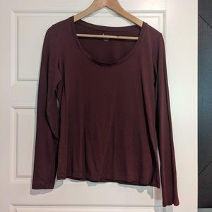 Long Sleeve Boden Scoop Neck Red Shirt M 8